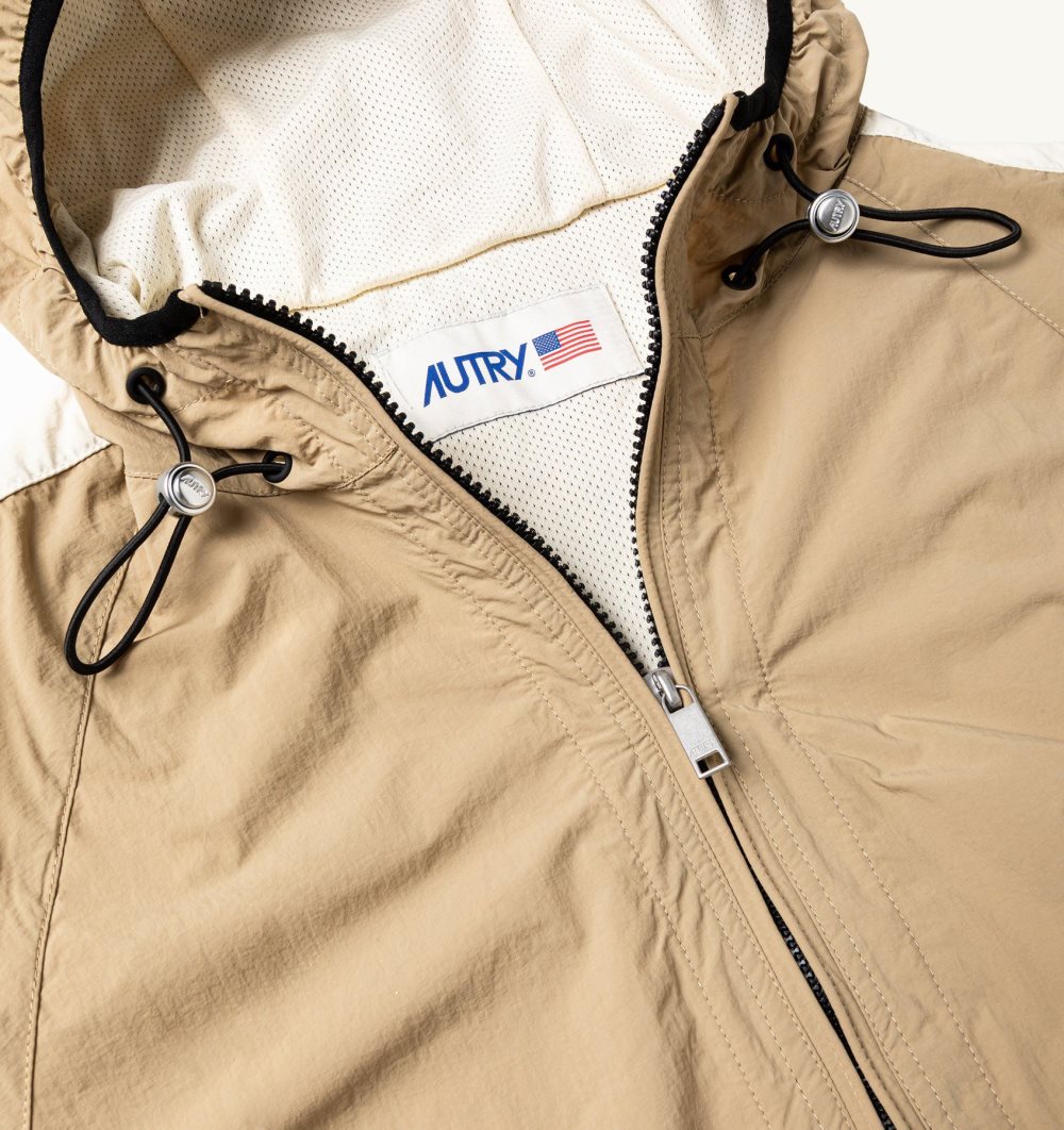 Autry Anorak Jacket Nylon Beige | 4863-WXQVG