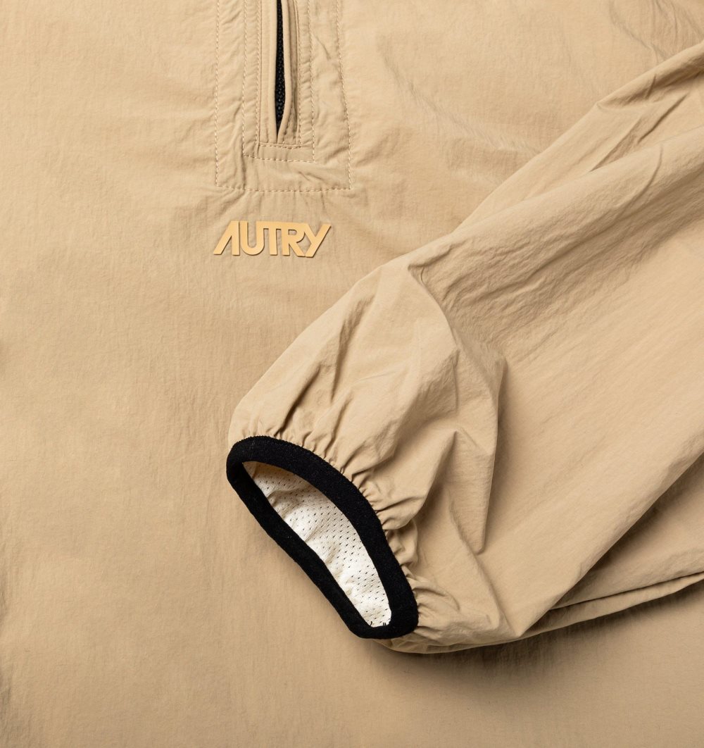 Autry Anorak Jacket Nylon Beige | 4863-WXQVG