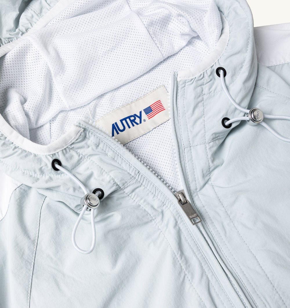 Autry Anorak Jacket Nylon White / Blue | 9324-WRQEV