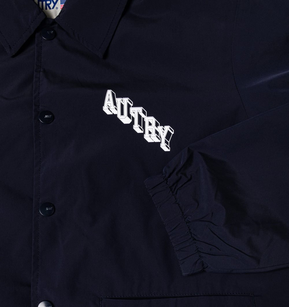 Autry Boxy Fit Coach Jacket Nylon Blue | 8103-FBURT