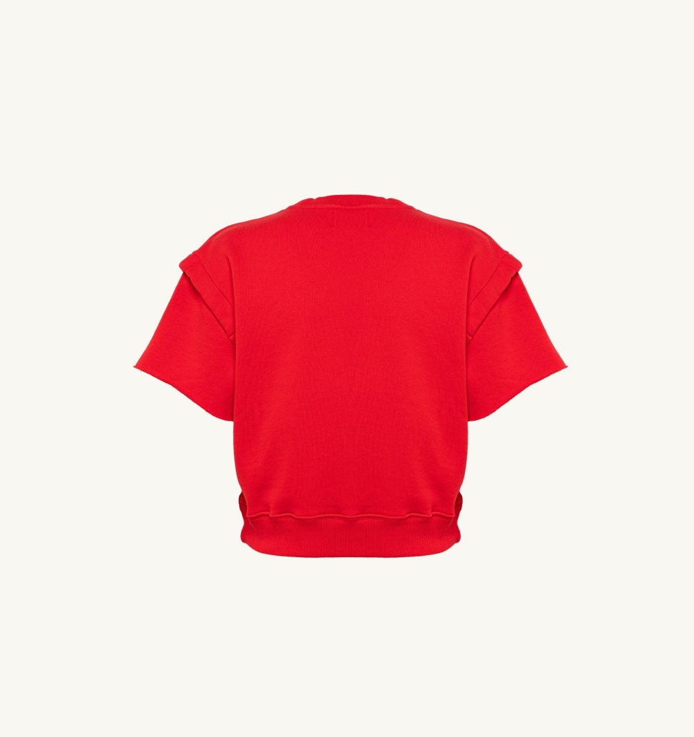 Autry Boxy Fit Sweatshirt Cotton Jersey Red | 7940-TDBXU