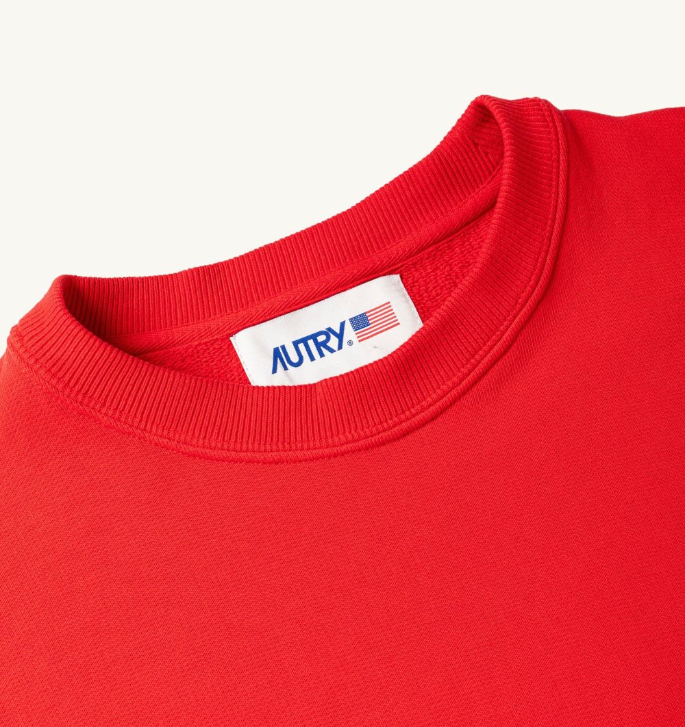 Autry Boxy Fit Sweatshirt Cotton Jersey Red | 7940-TDBXU