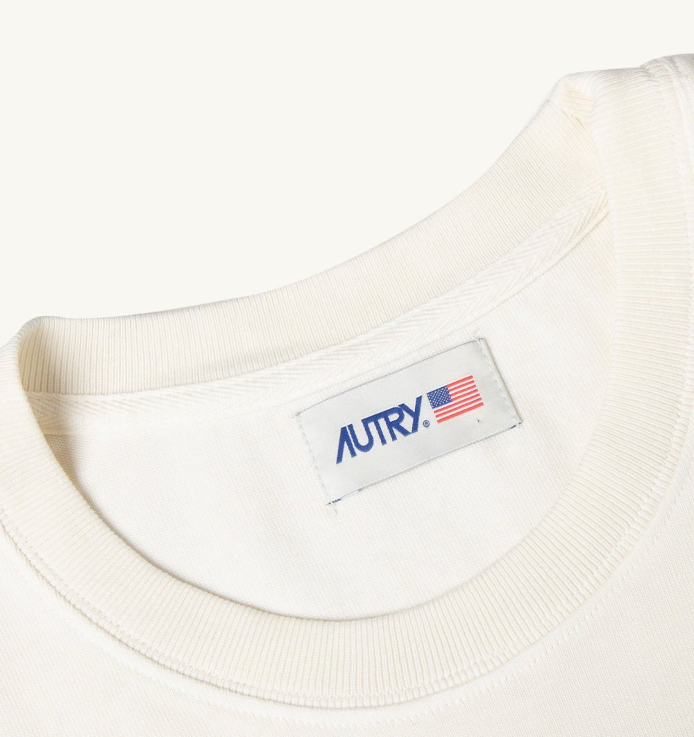 Autry Boxy Fit T-shirt Cotton Jersey White | 4863-SMZYA