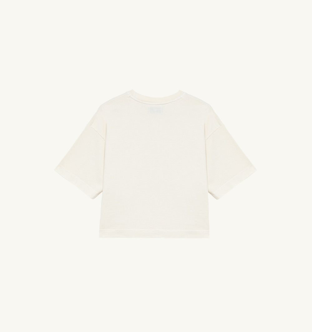 Autry Boxy T-shirt Heavy Cotton White | 1845-PCYQV