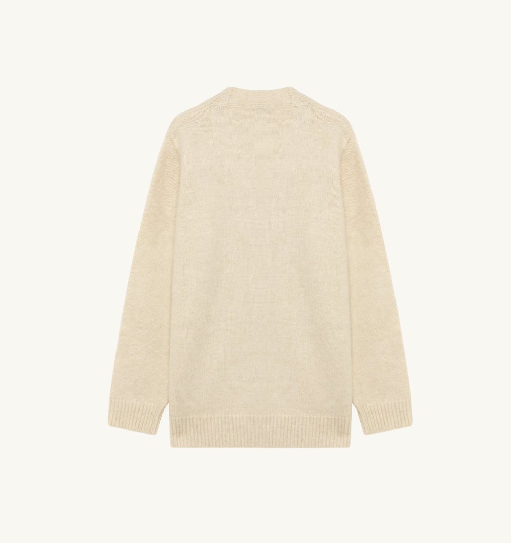 Autry Cardigan Wool Knit White | 8579-CQVJZ