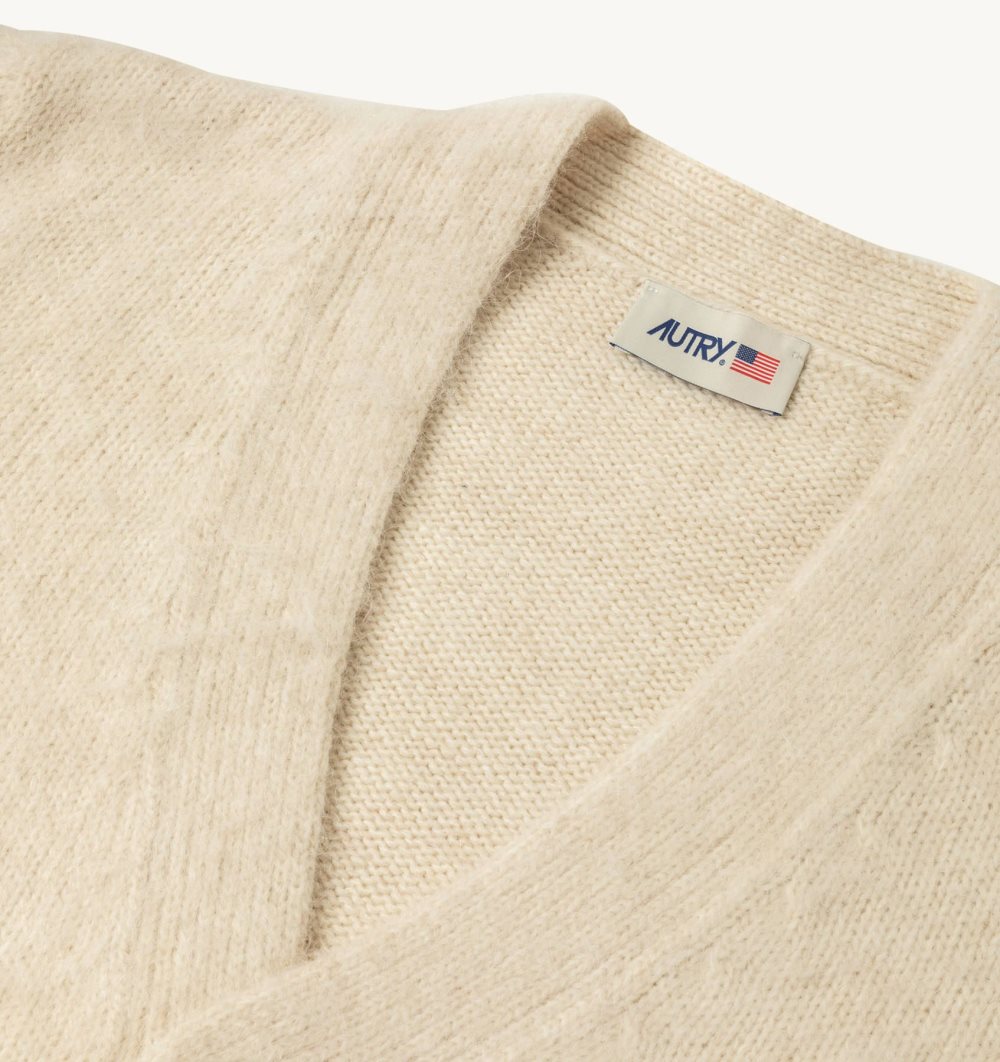 Autry Cardigan Wool Knit White | 8579-CQVJZ