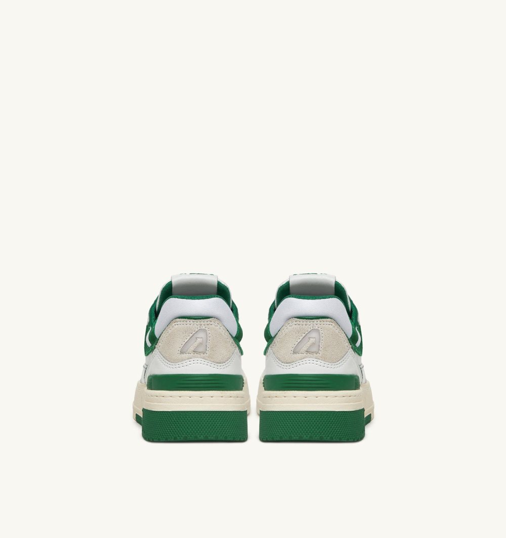 Autry Clc Low Sneakers Leather Amazon Suede Green / White | 1206-TNAVK