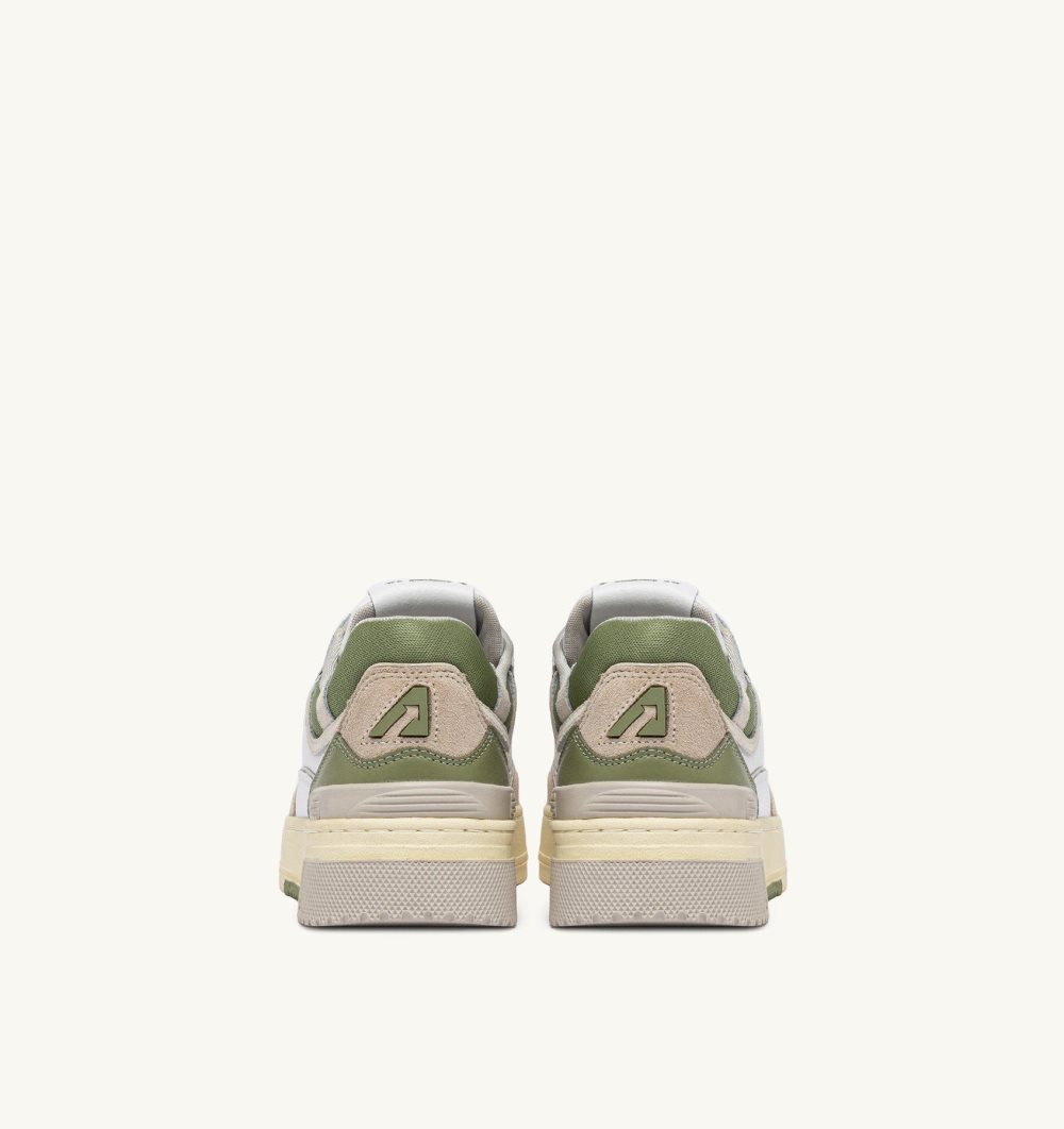 Autry Clc Low Sneakers Leather Green / White | 6801-WXTGF