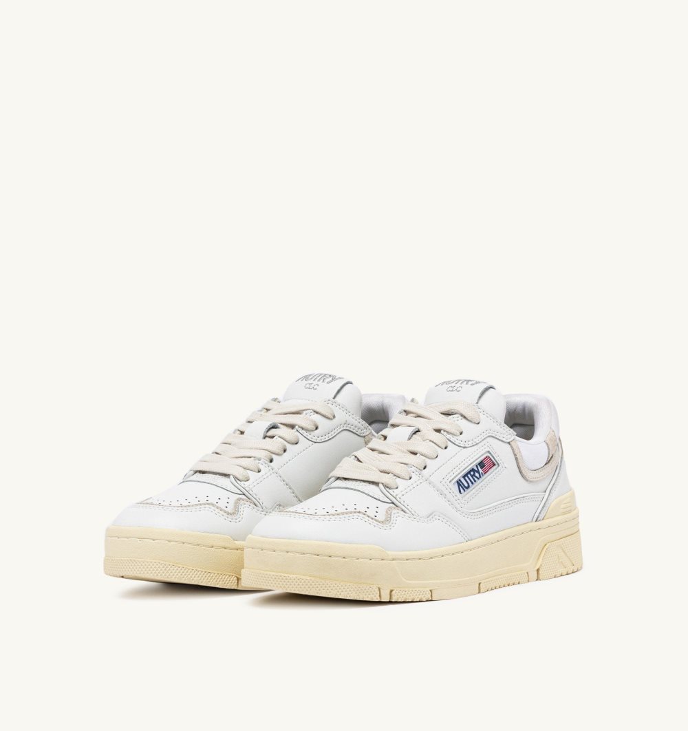 Autry Clc Low Sneakers Leather Suede White | 7928-PXDJL