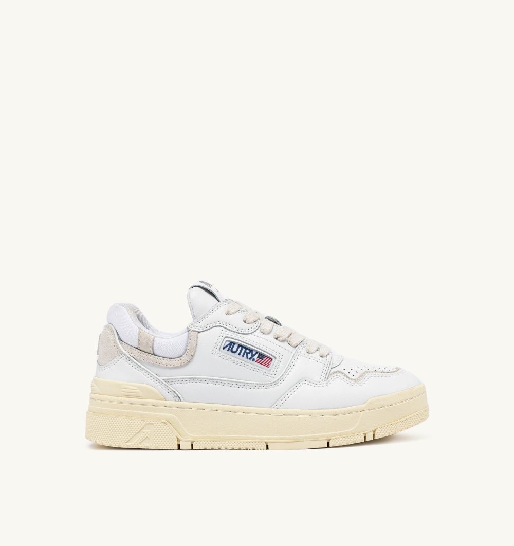 Autry Clc Low Sneakers Leather Suede White | 7928-PXDJL