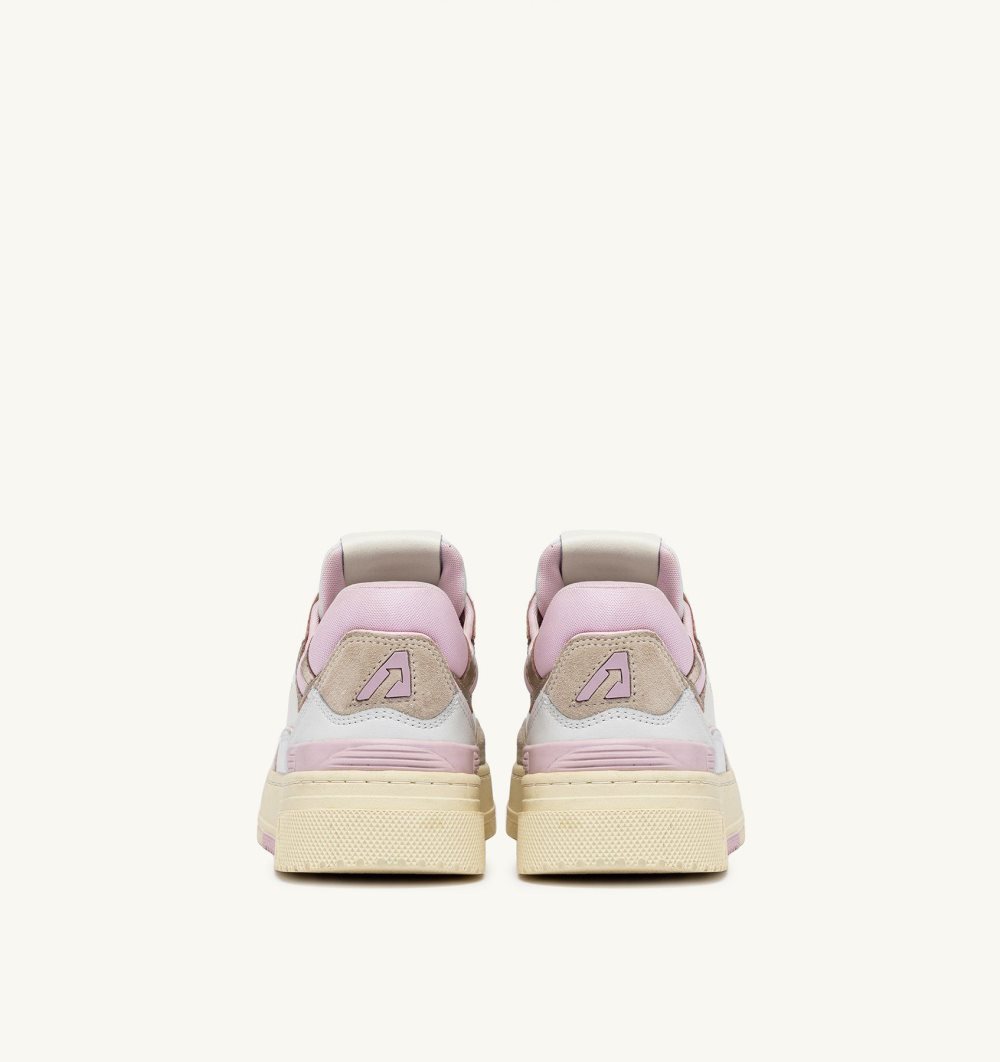 Autry Clc Low Sneakers Leather White / Pink | 9876-JWZBN