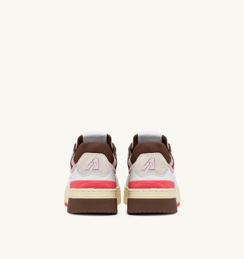 Autry Clc Low Sneakers Leather White / Pink | 4260-VFMSB