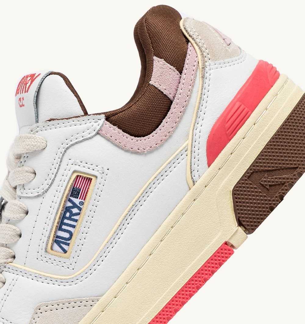 Autry Clc Low Sneakers Leather White / Pink | 4260-VFMSB