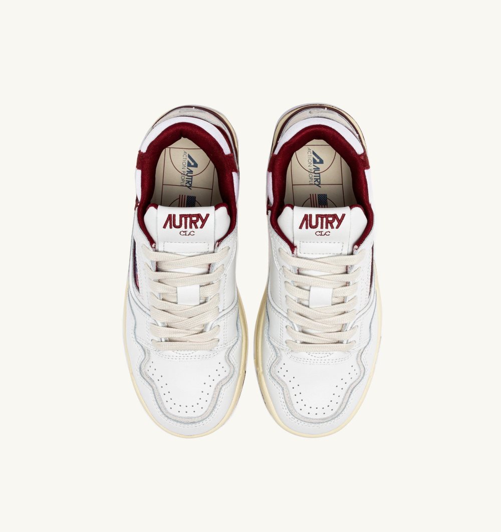 Autry Clc Sneakers Leather White / Burgundy | 1732-IOPDY