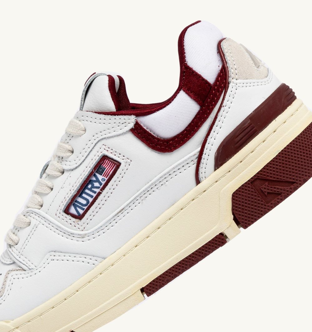 Autry Clc Sneakers Leather White / Burgundy | 1732-IOPDY