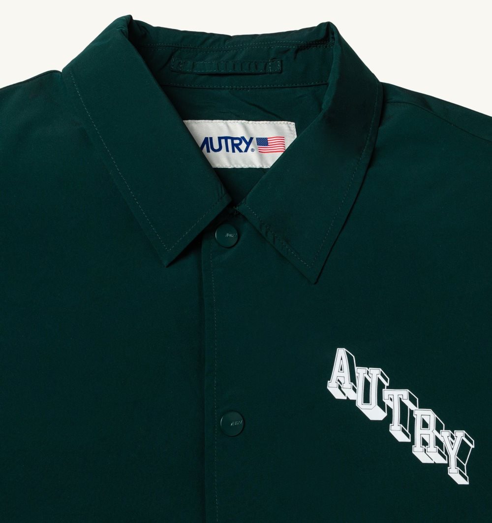 Autry Coach Jacket Nylon Green | 6752-JRXLN