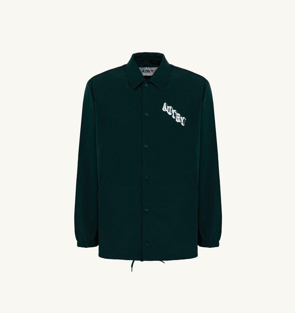 Autry Coach Jacket Nylon Green | 6752-JRXLN