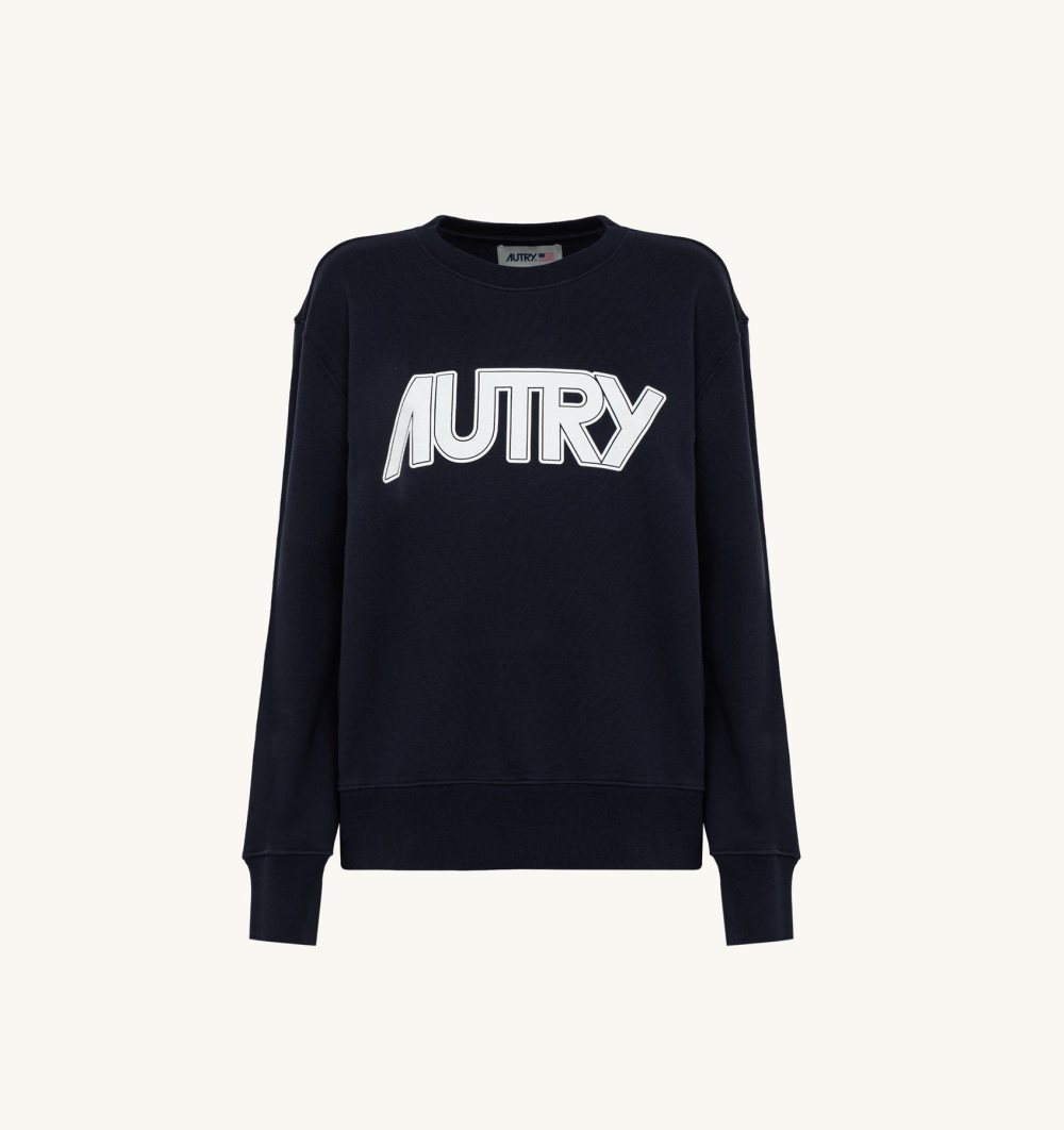 Autry Crew Neck Sweatshirt Cotton Blue | 4895-CJYFZ