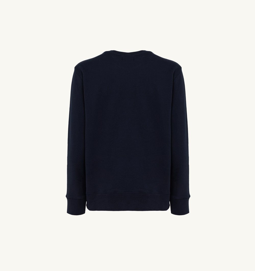 Autry Crew Neck Sweatshirt Cotton Blue | 2956-LTYNU