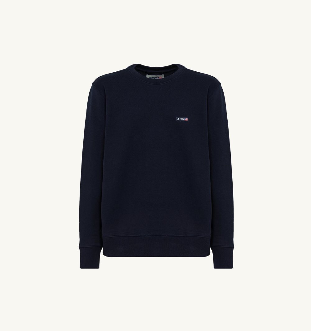 Autry Crew Neck Sweatshirt Cotton Blue | 2956-LTYNU