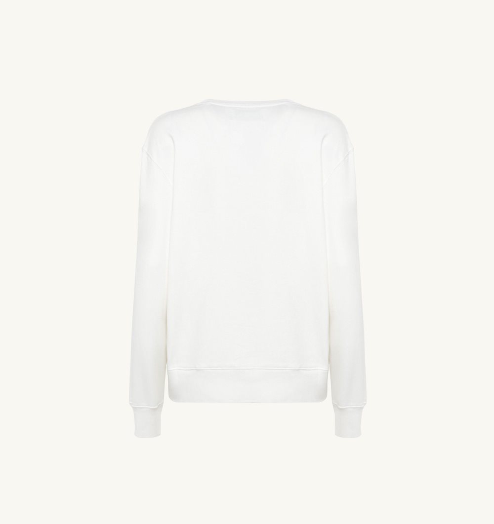 Autry Crew Neck Sweatshirt Cotton White | 5190-OPAXY