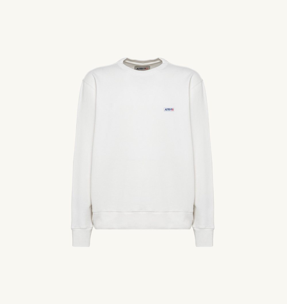 Autry Crew Neck Sweatshirt Cotton White | 2641-THAOM