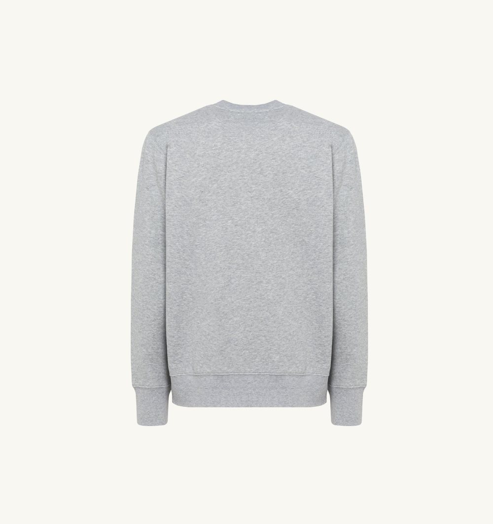 Autry Crew Neck Sweatshirt Melange Cotton Grey | 8564-PVWMX