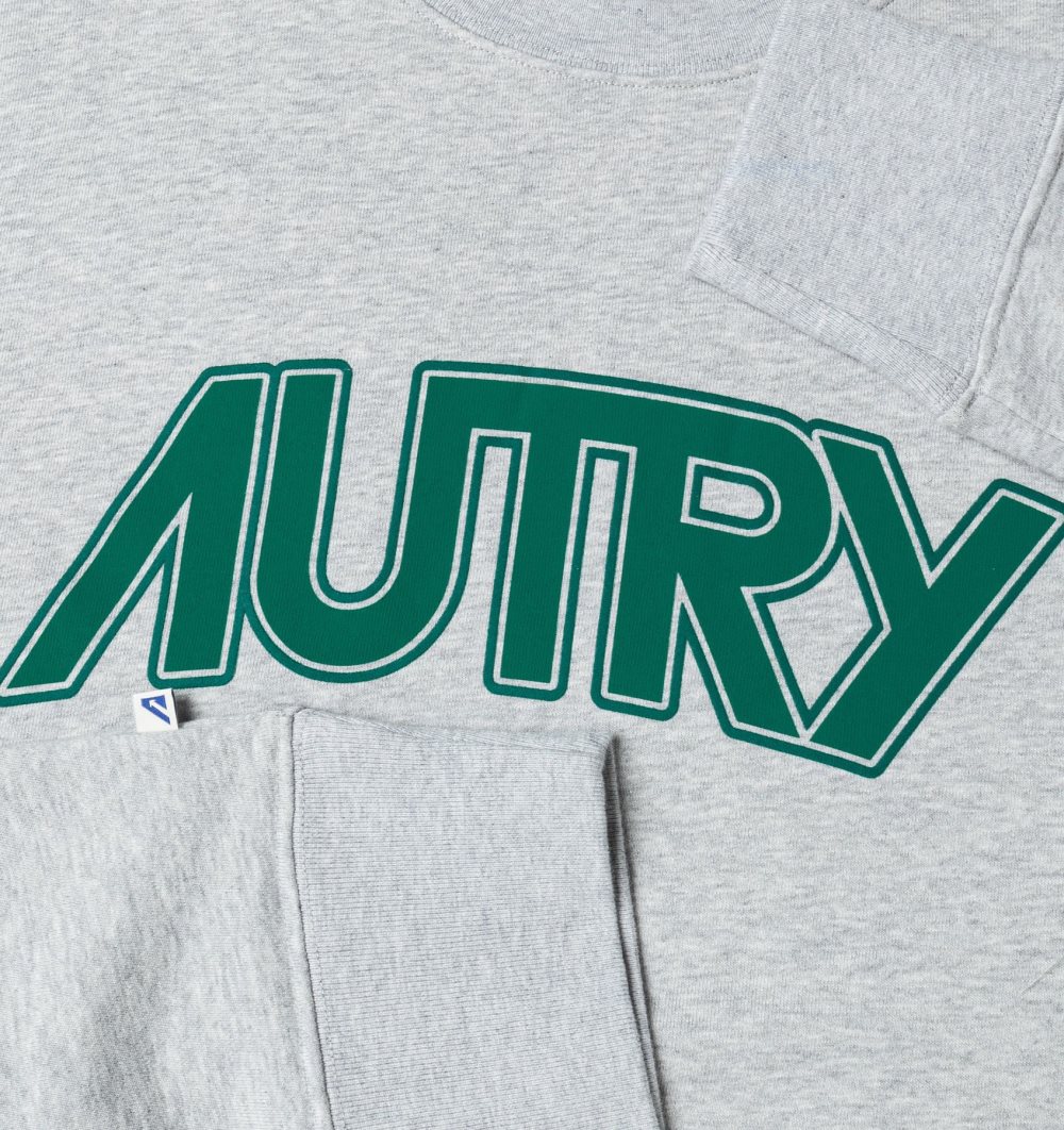 Autry Crew Neck Sweatshirt Melange Cotton Grey | 8059-WAEIL