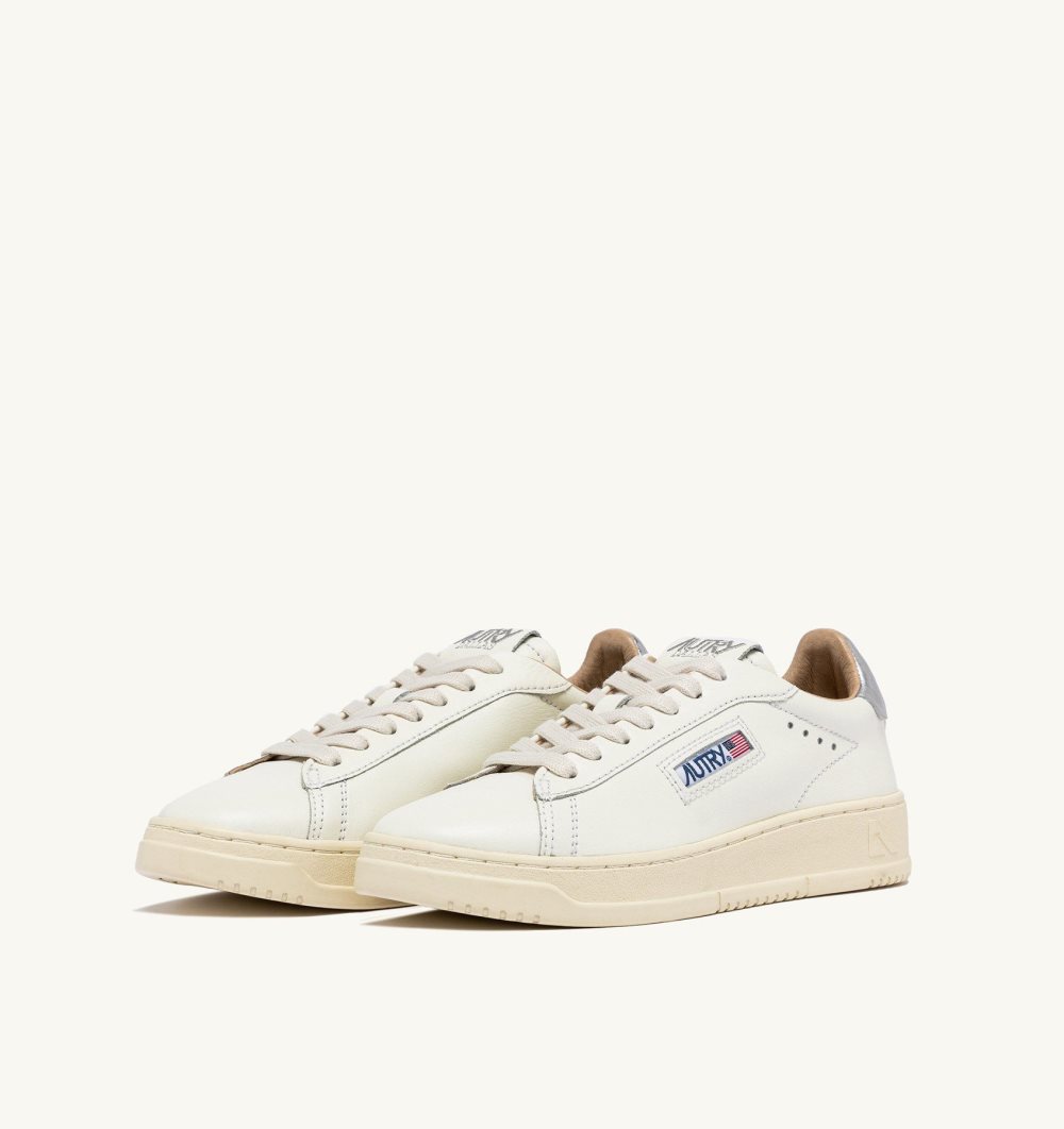 Autry Dallas Low Sneakers Leather White / Silver | 6425-JNKWQ