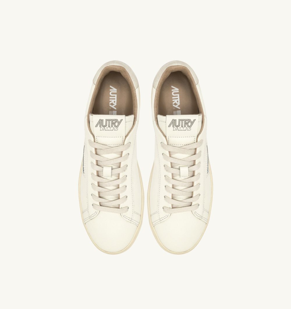 Autry Dallas Low Sneakers Leather White | 6103-GRZQN