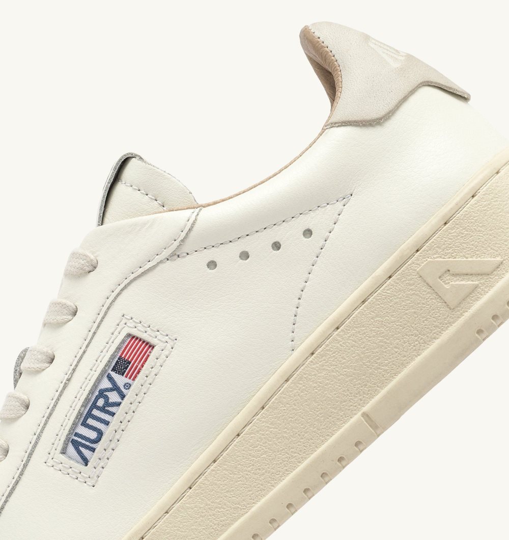 Autry Dallas Low Sneakers Leather White | 6103-GRZQN