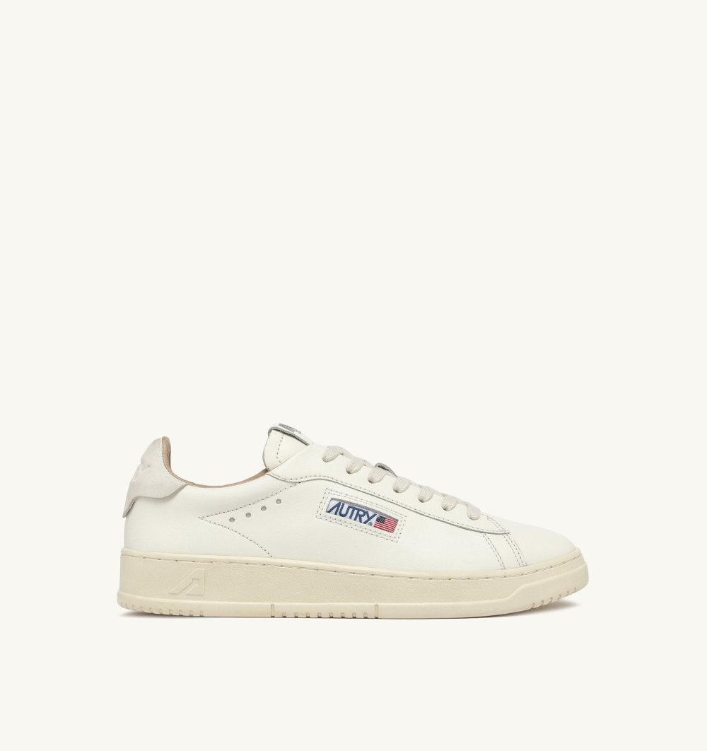 Autry Dallas Low Sneakers Leather White | 6103-GRZQN