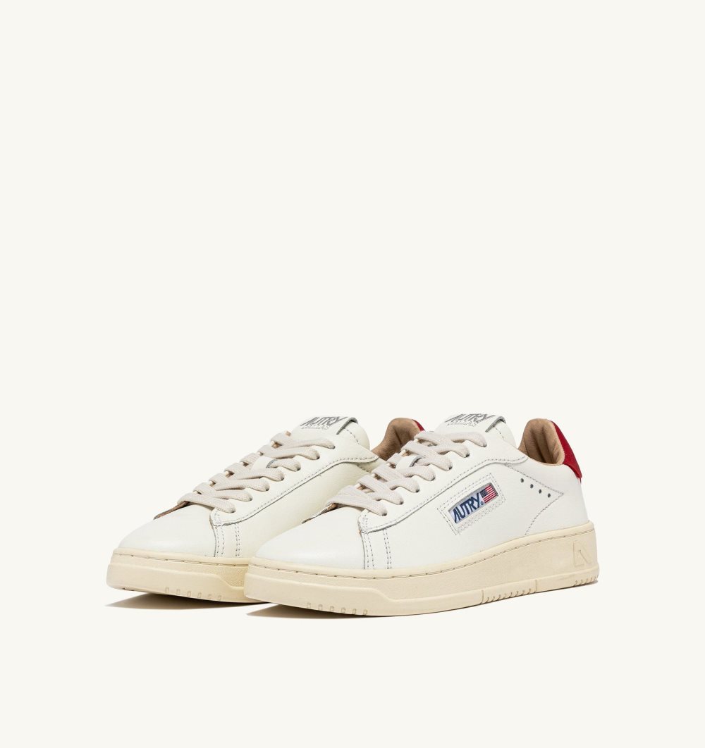 Autry Dallas Low Sneakers Leather White | 5287-YEGLZ