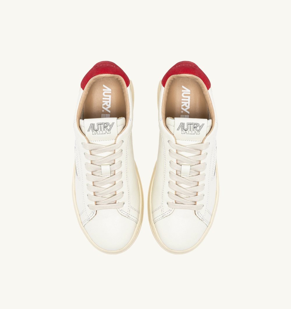 Autry Dallas Low Sneakers Leather White | 5287-YEGLZ