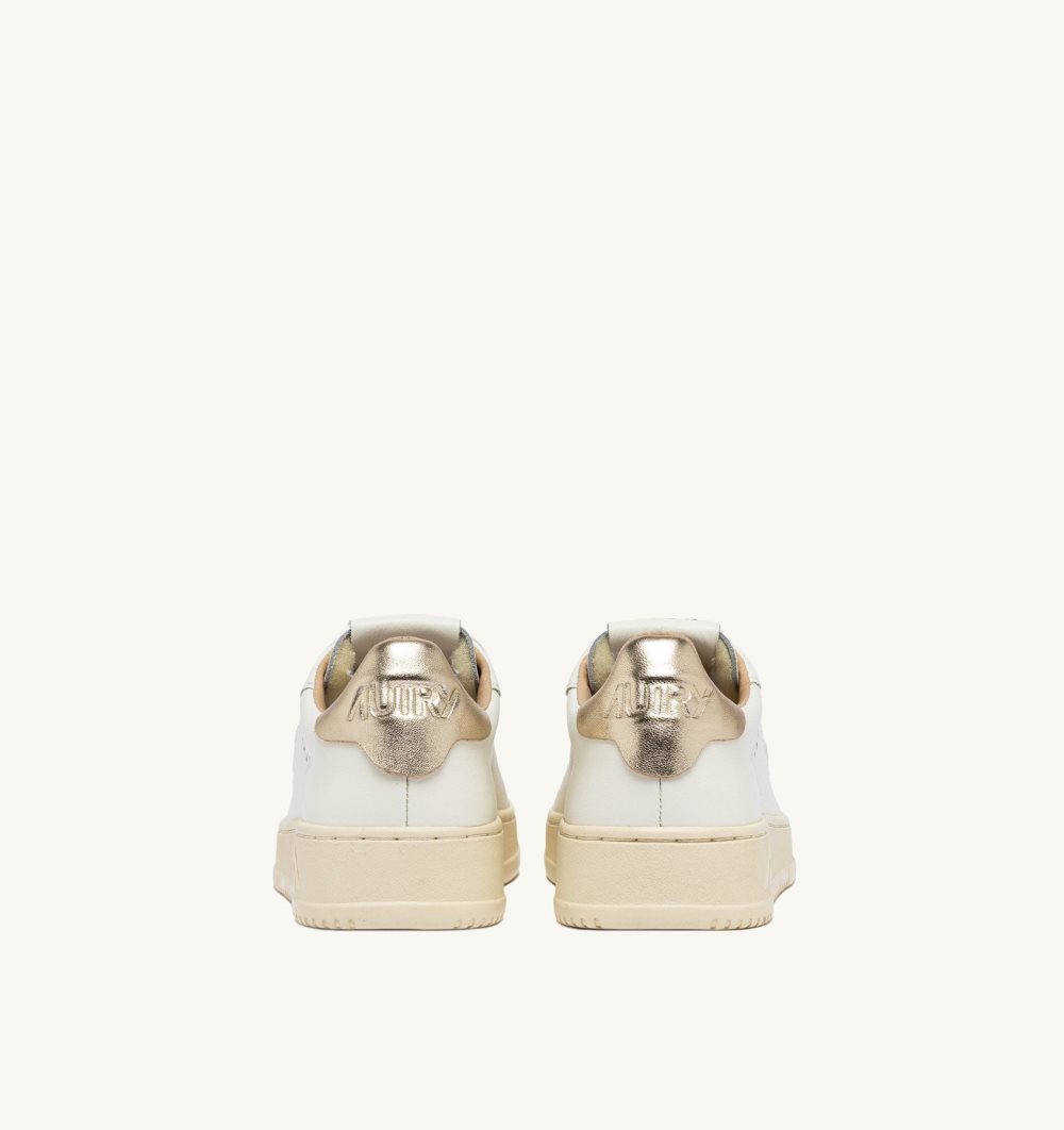 Autry Dallas Low Sneakers Leather White / Gold | 4028-HFJLN