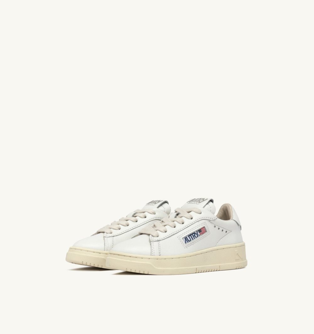 Autry Dallas Low Sneakers Leather White | 0218-ZMUKS