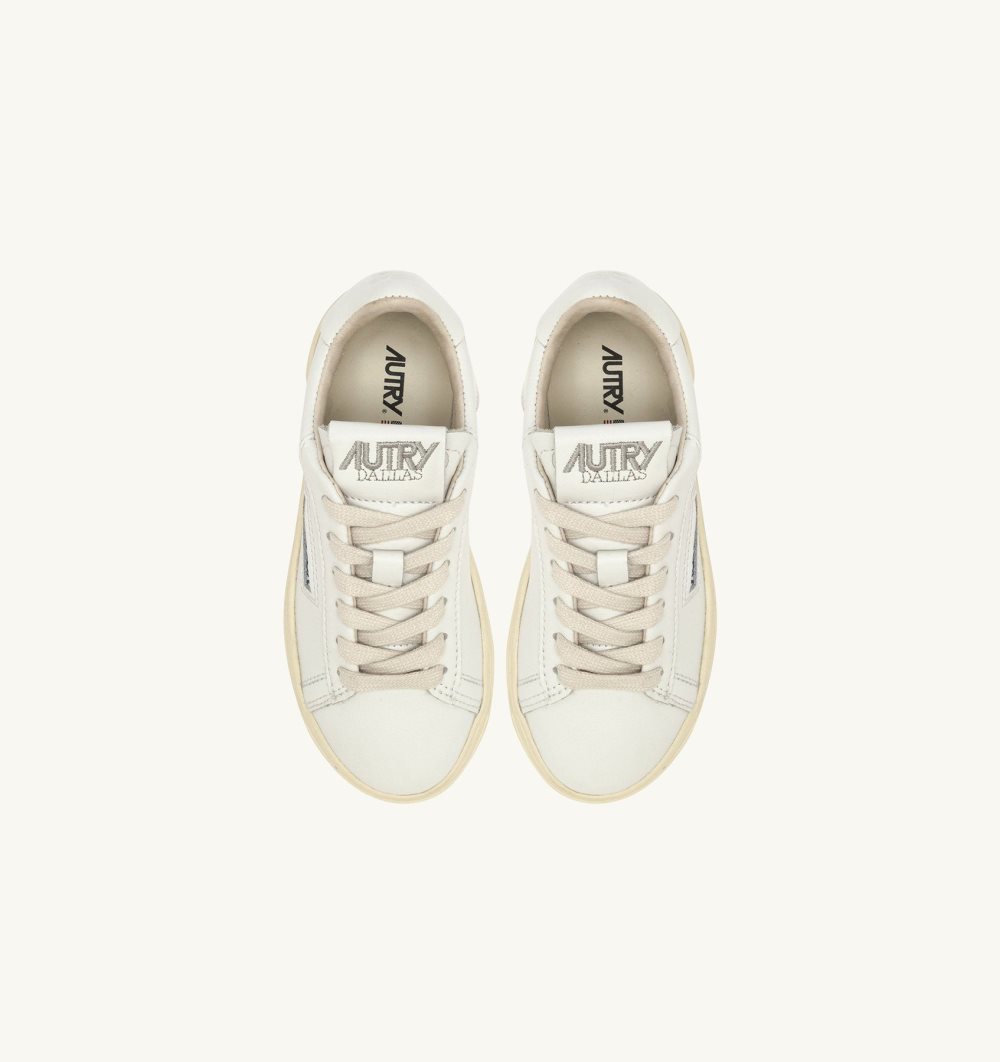 Autry Dallas Low Sneakers Leather White | 0218-ZMUKS