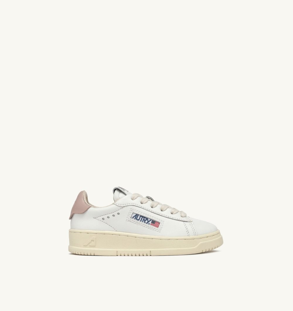 Autry Dallas Low Sneakers Powder Leather White | 1967-ZUBSD