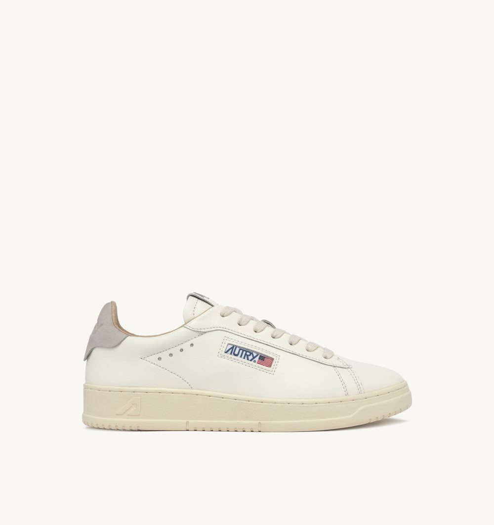 Autry Dallas Low Sneakers Vapor Leather White / Grey | 0536-VEFNH