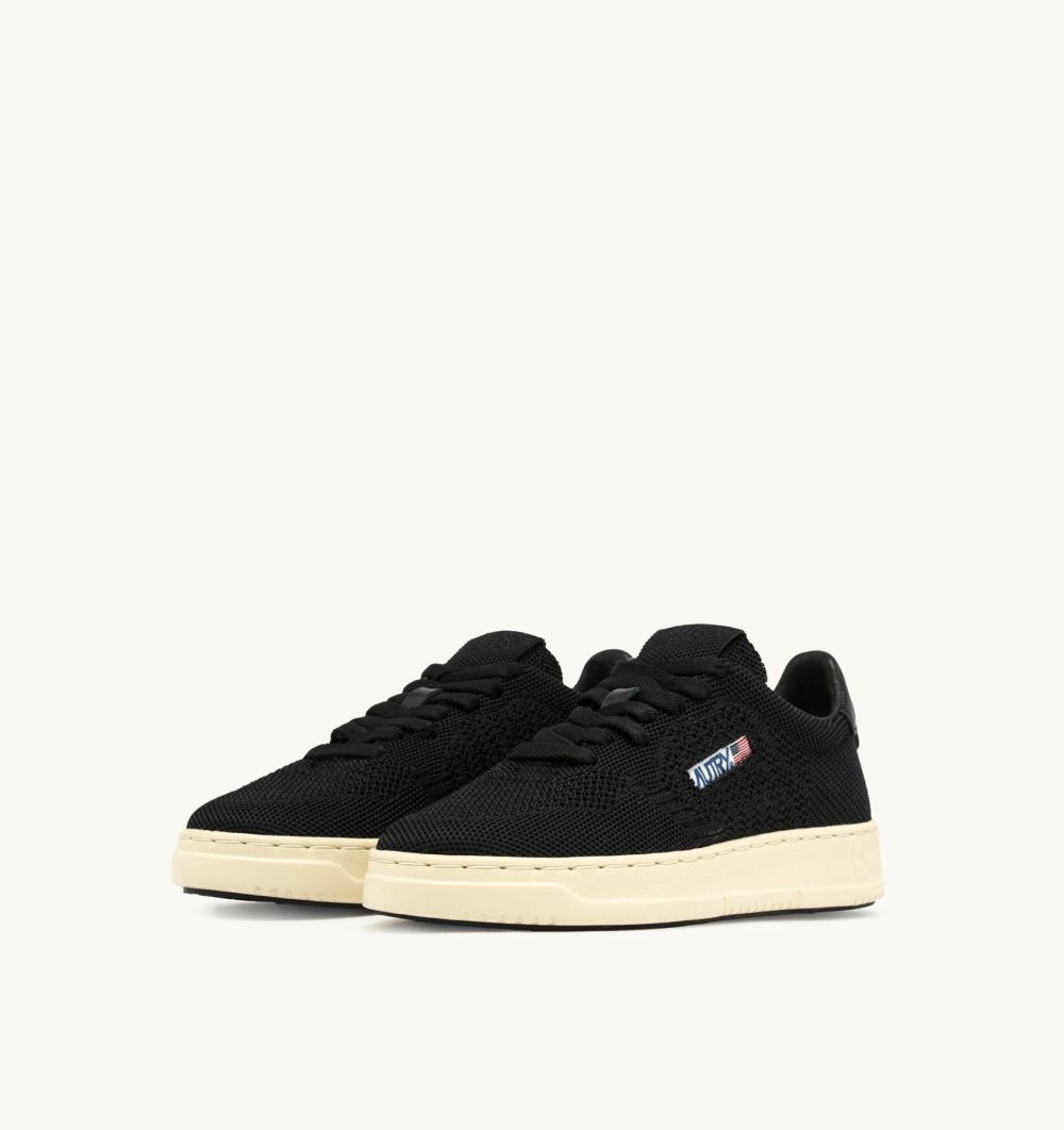 Autry Easeknit Medalist Low Sneakers Black Black | 7104-ISJNQ