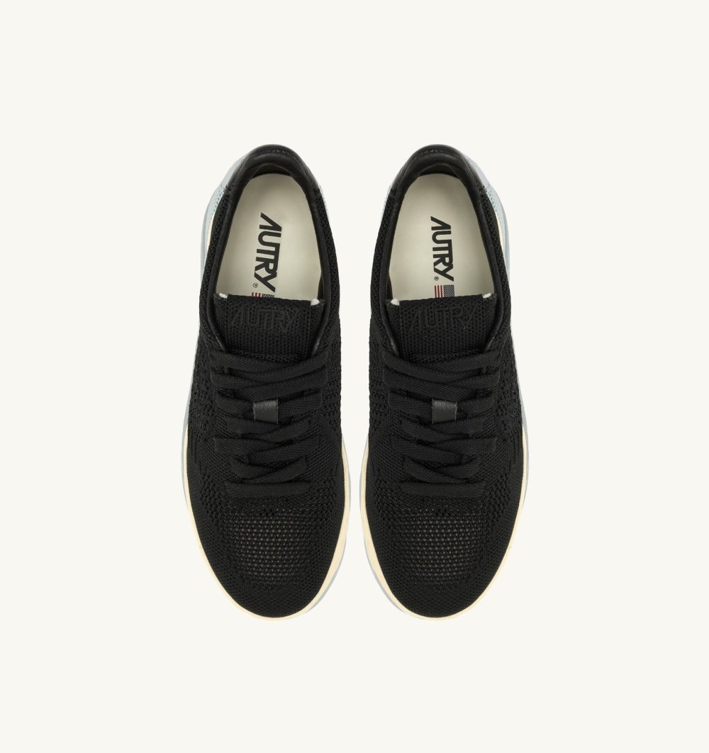 Autry Easeknit Medalist Low Sneakers Black Black | 7104-ISJNQ