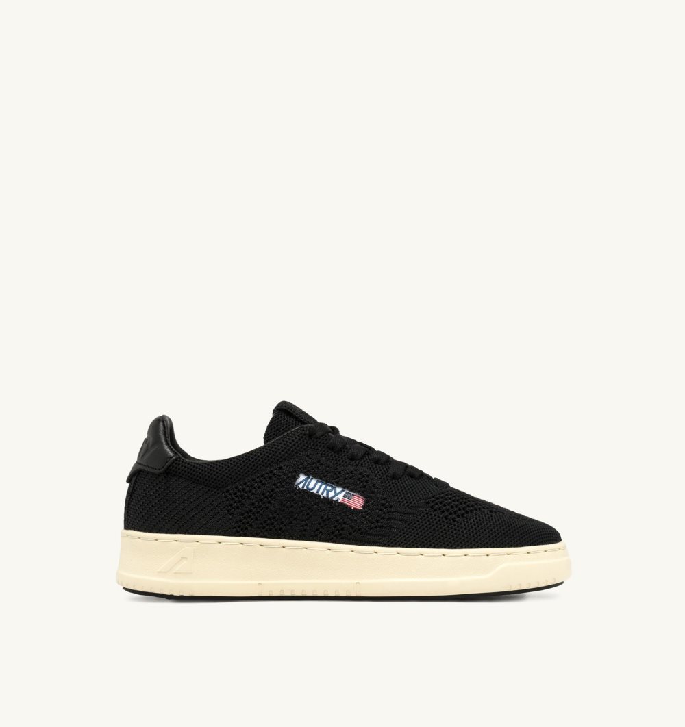 Autry Easeknit Medalist Low Sneakers Black Black | 7104-ISJNQ