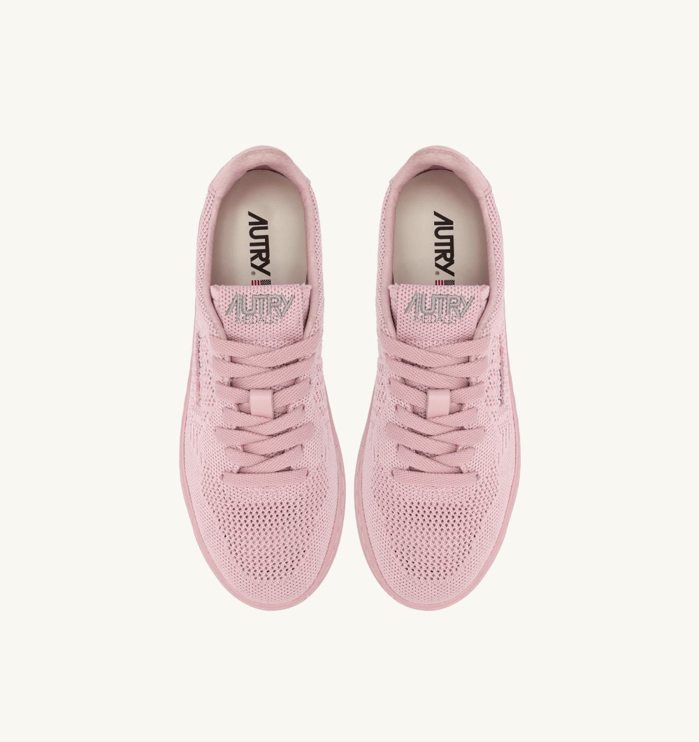 Autry Easeknit Medalist Low Sneakers Fabric Pink | 2930-CBIAZ