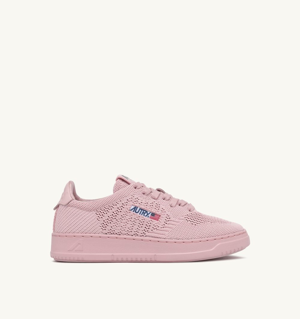 Autry Easeknit Medalist Low Sneakers Fabric Pink | 2930-CBIAZ