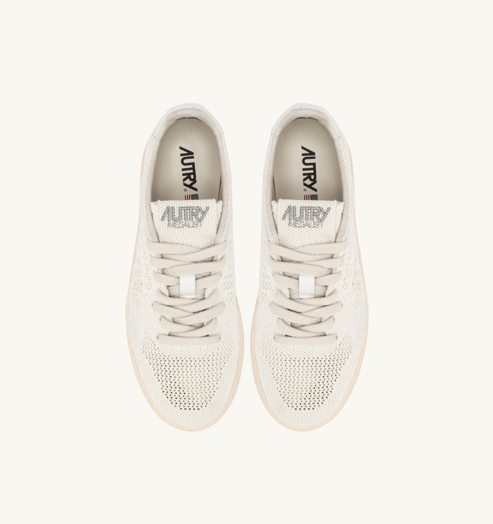 Autry Easeknit Medalist Low Sneakers Fabric White | 0839-UZAIQ