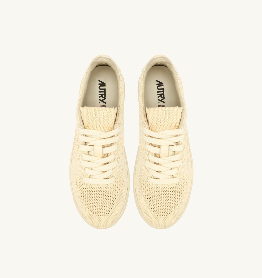 Autry Easeknit Medalist Low Sneakers Pearsorbet Yellow | 2394-YNKCV