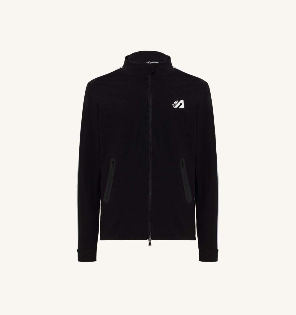 Autry Golf Jacket Contrast Piping Black | 0173-LAOMU