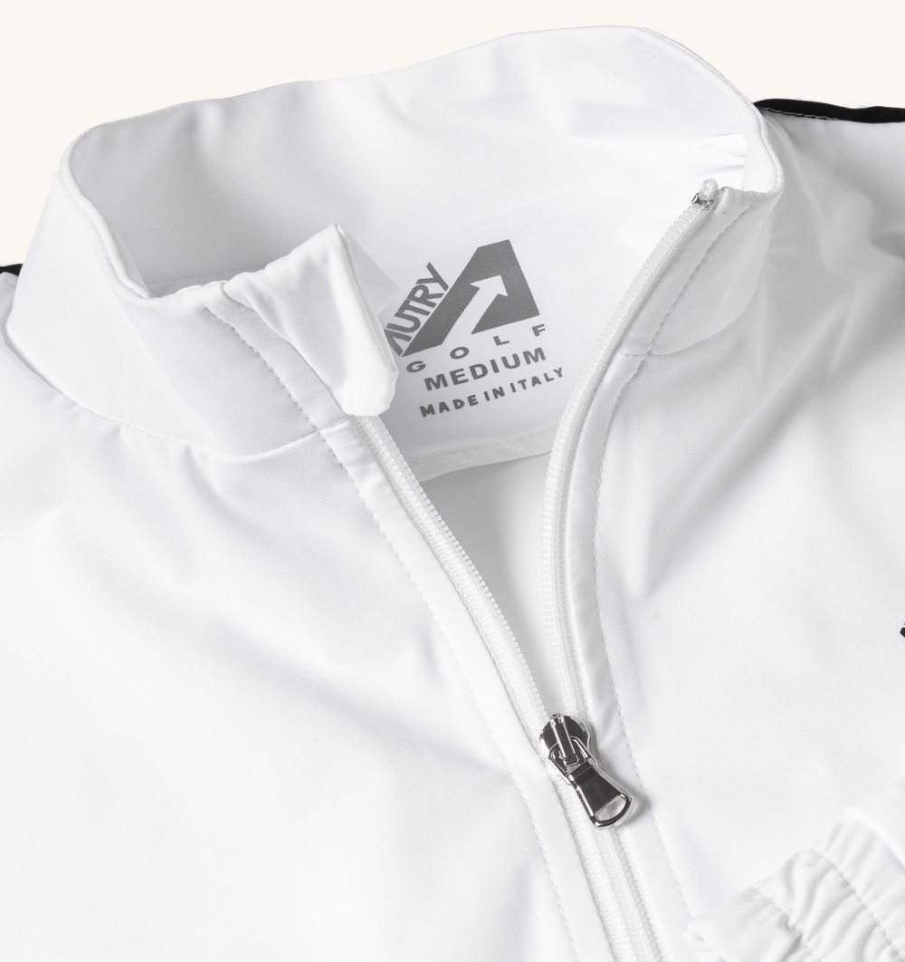 Autry Golf Jacket Contrast Piping White | 0621-OKMQJ