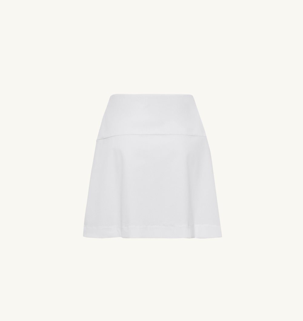 Autry Golf Skirt Contrast Piping White | 4158-ZUEXF