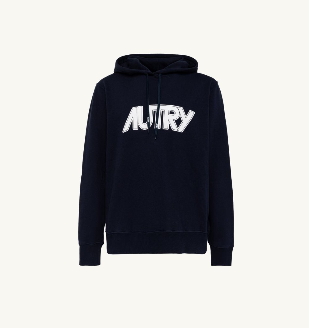 Autry Hooded Sweatshirt Blue | 8432-MRTLJ